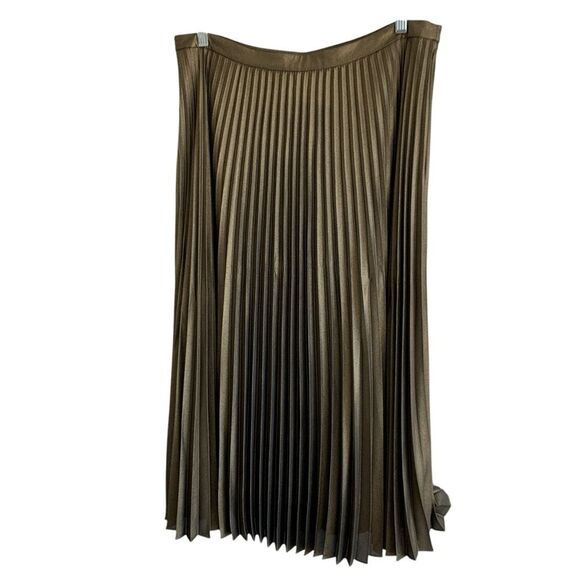 Kaari Blue Dresses & Skirts - KAARI blue Women Skirt Size 16 Gold Metallic Pleated Midi